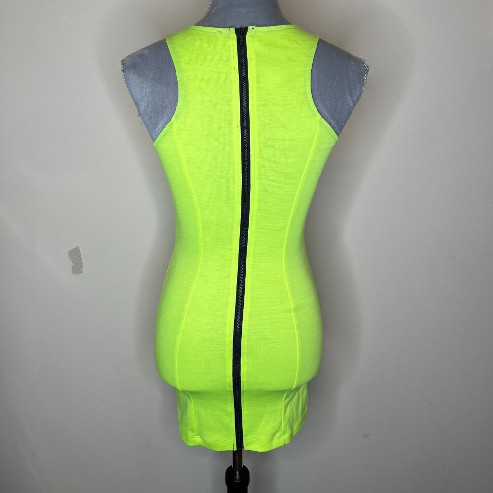 RARE Lip Service Mini Dress Size XS Neon Yellow Black Racerback Club Rave Skirt